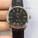 Copy Rolex Geneve Cellini Stainless Steel Black Dial Watch For Sale